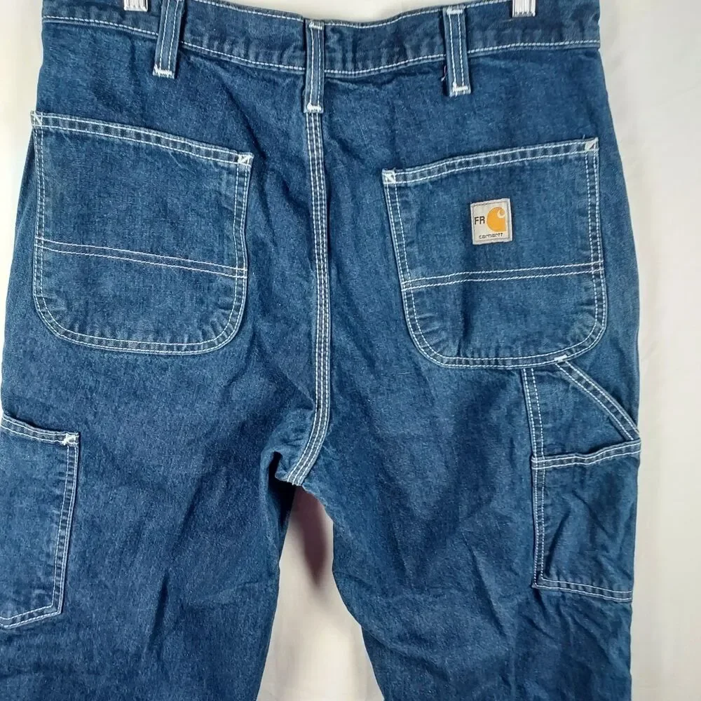 Carhartt FR Work Jeans 32x32 Flame Resistant Denim Pants CAT2 NFPA2112 Blue Deni